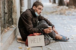 Jobless man on the street