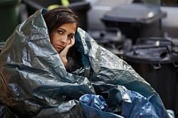 Homeless woman